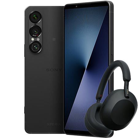 Produktbild: sony xperia 1 vii smartphone mit wh-1000xm5 kopfhörern für 1.499 euro