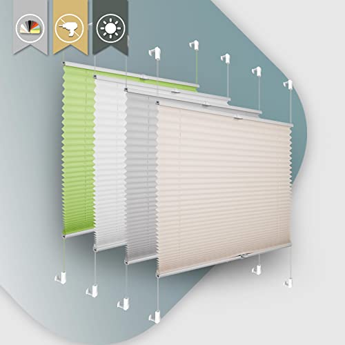 plissee klemmfix 60x100cm creme jalousie lichtdurchlässig ohne bohren für fenster und tür