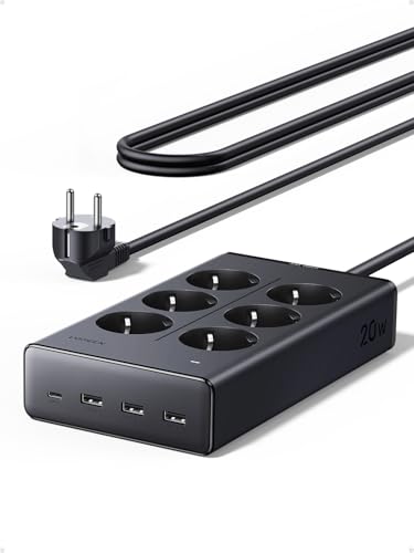 Produktbild: ugreen steckdosenleiste 10-in-1 mit 20w schnellladen, 1,3m kabel, 6x ac, usb-c, 3x usb-a