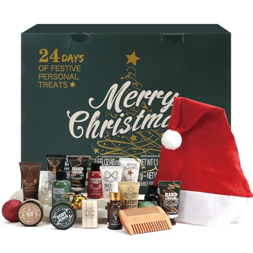 adventskalender männer 2025 - body & earth geschenkset mit 24 badeprodukten