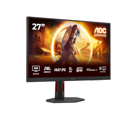 gaming monitor aoc q27g4zr 27" qhd 240hz 1ms g-sync hdr400 adaptive sync