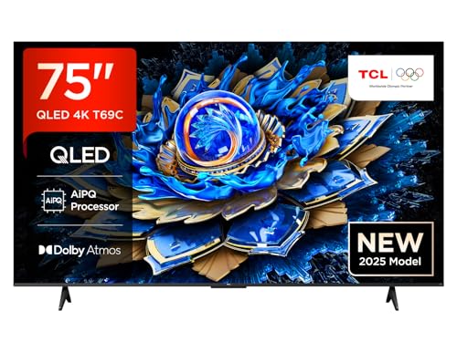 tcl 75t69c 75 zoll qled 4k hdr smart google tv - 85 zoll 849, 65 zoll 469, 50 zoll 309, 43 zoll 269