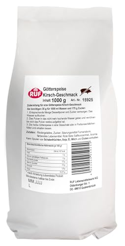 Produktbild: Ruf Götterspeise Kirsche Rindergelatine Wackelpudding ohne Schweinegelatine 1000g