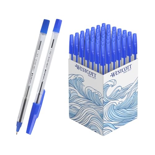 Westcott Kugelschreiber blau 50 Stück M 0,5mm dokumentenecht ISO 12757-2