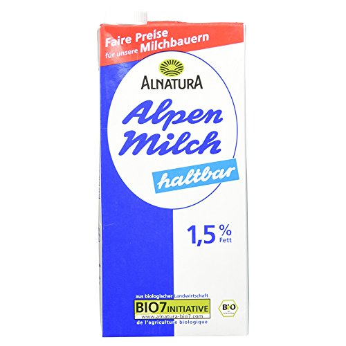 Alnatura Bio H-Alpenmilch 1.5% Fett, 1l, 6er Pack (6 x 1l)