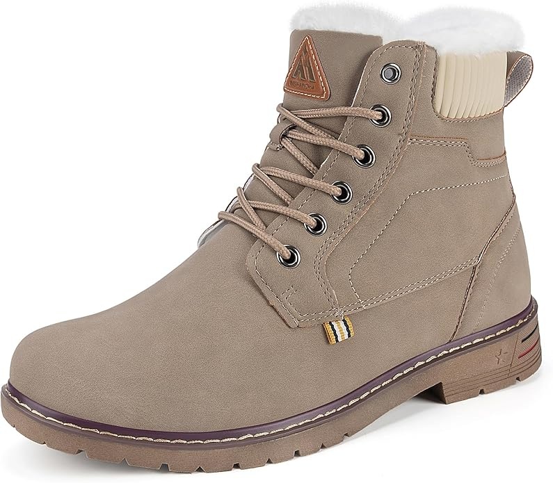 Produktbild: Mishansha Herren Winterschuhe Wasserabweisend, Gefüttert, Rutschfest, Hellbraun 44 EU