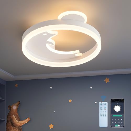Produktbild: led deckenleuchte delphin dimmbar 24w 35cm mit fernbedienung für kinderzimmer