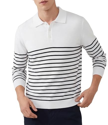 Poloshirt Herren Langarm Casual Giraffe Stickerei Longsleeve