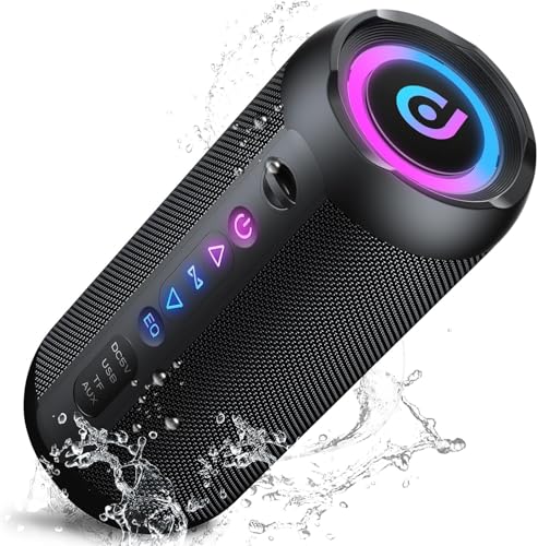 bluetooth lautsprecher 30W mit licht, wasserdicht IPX7, dualer bass, 30 h akku, outdoor-party