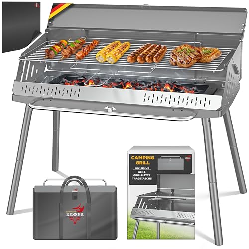 kesser klappgrill tragbar camping grill holzkohle mit grillrost & tragetasche