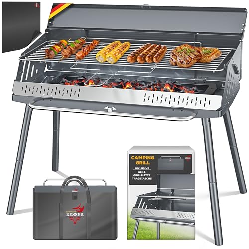 Produktbild: kesser klappgrill tragbarer holzkohlegrill faltbar mit gestell für camping picknick angeln