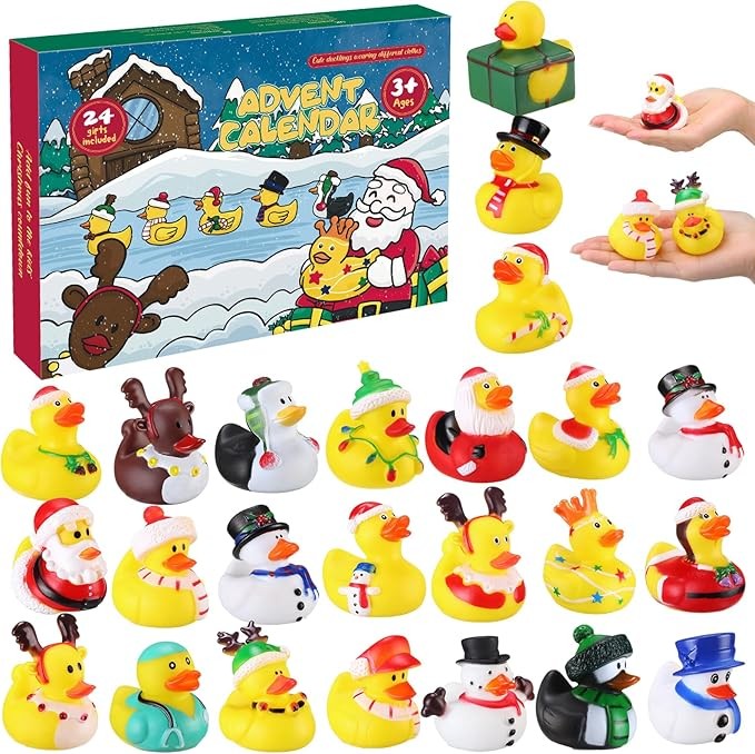 Adventskalender 2025 Enten, 24 Tage Countdown Gummienten für Kinder