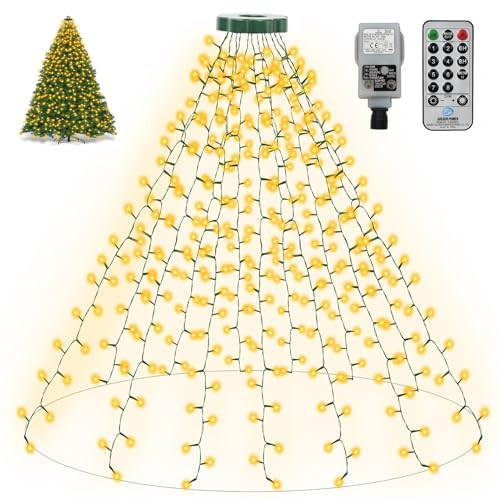 ZAIYW 400 LED lichterkette weihnachtsbaum 2,5m mit stecker und timer warmweiß