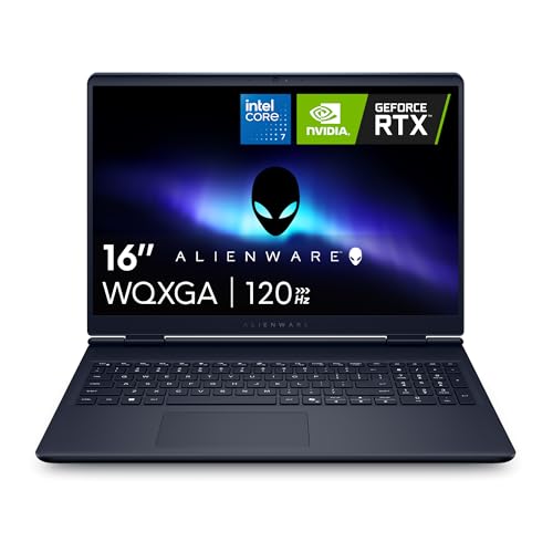 alienware 16 gaming laptop, 16" wqxga 120hz, intel core i7, rtx 5060, 16gb ram, 1tb ssd, windows 11