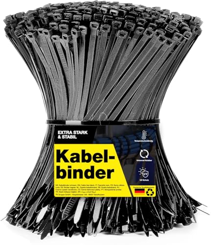 Produktbild: kabelbinder schwarz 100x set reißfest UV beständig diverse längen 120 mm x 2,5 mm