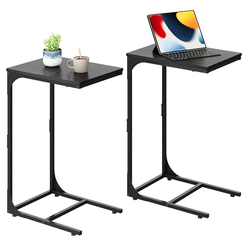 wlive beistelltisch c form 30 x 40 x 62 cm schwarz für wohnzimmer schlafzimmer balkon