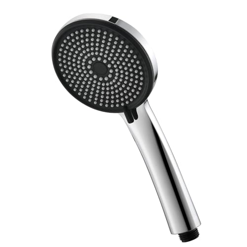 Handbrause GRIFEMA mit 3 Strahlarten, Hochdruck Duschkopf, Anti-Kalk, Chrom