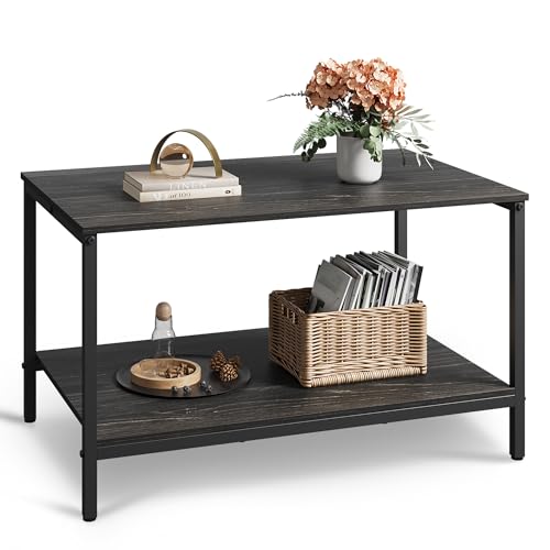kleiner couchtisch wliven 80 cm schwarz mit ablage und metallrahmen für wohnzimmer balkone büros