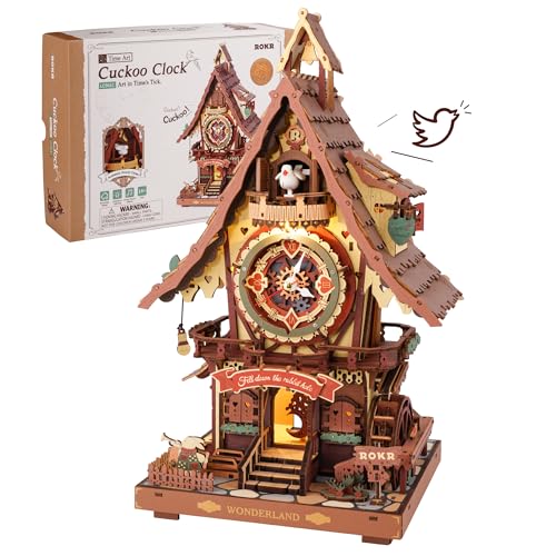 rokr 3d puzzle kuckucksuhr erwachsene, holzpuzzle geschenk und dekoration, lc901c