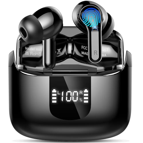 bluetooth kopfhörer kabellos 5.4, hi-fi stereo, tiefer bass, noise cancelling, ip-x7, in ear earbuds