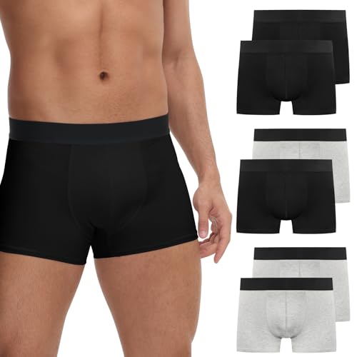 falary boxershorts herren baumwolle sportunterwäsche 6er pack 3xl schwarz/grau