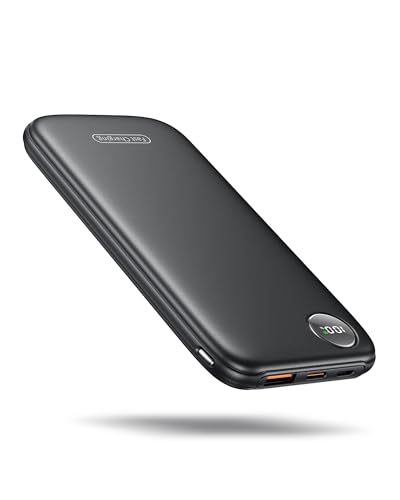 Ntaanoo power bank 10000mAh schnellladen 22,5W USB C slim portable charger für iPhone Samsung