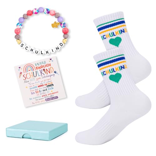 Schulkinder Socken Baumwolle 25-34, Einschulung Geschenk Junge Mädchen 2026