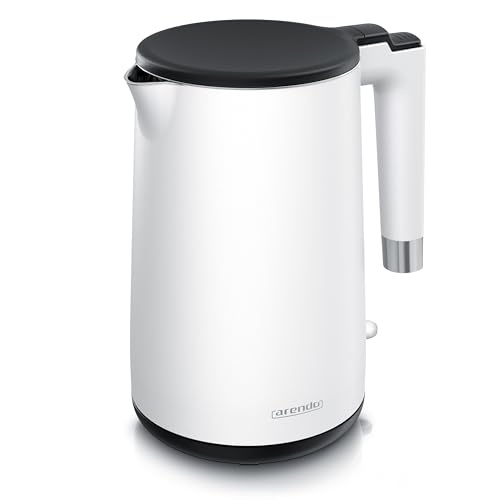 arendo wasserkocher edelstahl 1,5 liter 2200 watt doppelwand-design