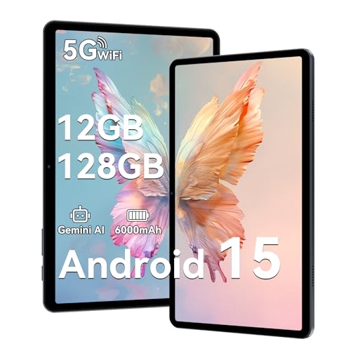 tabwee t80 tablet 10 zoll android 15, 12gb ram, 128gb rom, 5g wifi, 6000mah akku
