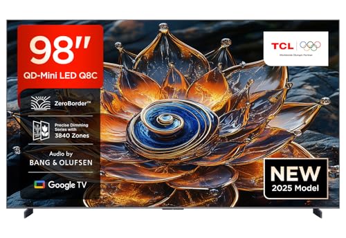 tcl 98q8c 98 zoll qd-mini led fernseher 4k hdr smart google tv 144hz bang & olufsen