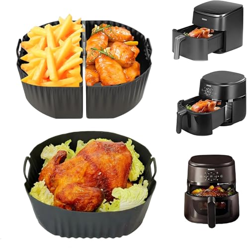 silikonform 3 stück für heißluftfritteuse, airfryer zubehör für cosori, philips, russel hobbs