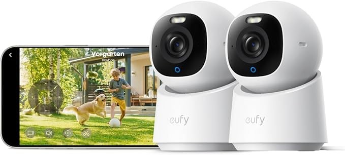 eufy Innenkamera E30 4K 8MP 360 Sicherheitskamera 2er Pack mit App und Nachtsicht