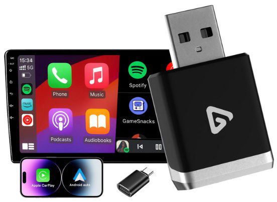 yolanauto wireless adapter 2in1 für android auto und carplay 23,96 statt 30