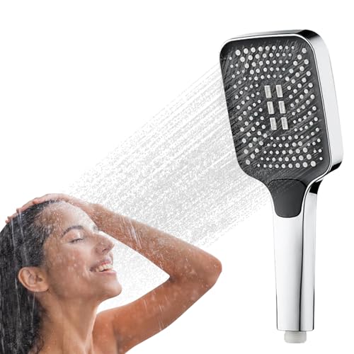 shower head wasser sparen, handbrause mit 3 strahlarten, hochdruck duschkopf, rostbeständig ABS