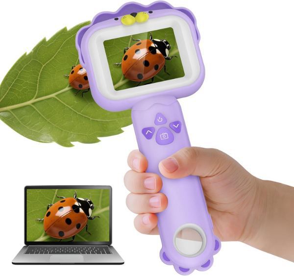 lelesun mikroskop für kinder mini taschenmikroskop hd-display 11,96 euro