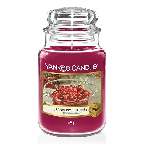 yankee candle duftkerze cranberry chutney groß, bis zu 150 stunden brenndauer