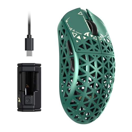 gaming maus attack shark r5 ultra carbonfaser kabellos 42000dpi 8000hz grün