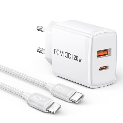 iPhone ladekabel und schnellladegerät 20W mFi RAVIAD 2M USB C auf lightning