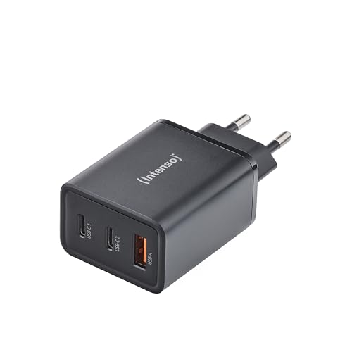 intenso power adapter w65acc 65w gaN für macbook, laptop, iphone, samsung galaxy schwarz