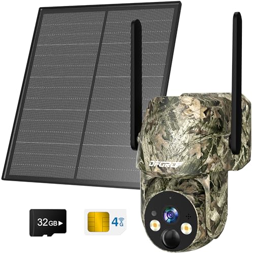 4G LTE solar wildkamera, 2K kabellos mit app, ptz, sim, sd karte, nachtsicht, 10400mAh