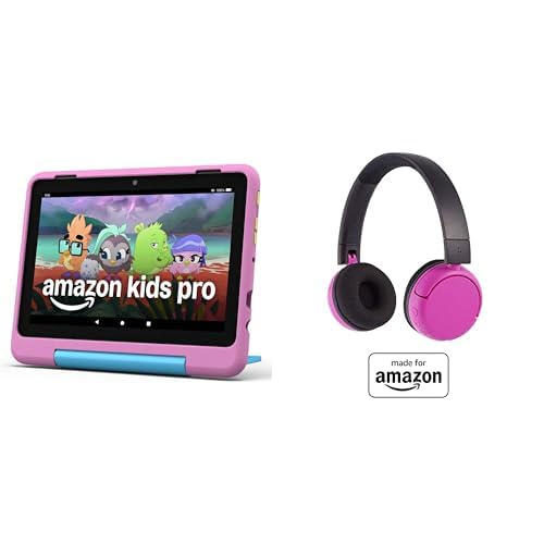 Produktbild: amazon fire hd 8 kids pro-tablet, 8-zoll, 32 gb, 3 gb ram, kinderschutz, pink