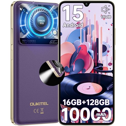oukitel c60 smartphone ohne vertrag 10000mAh 6.88 Zoll 16GB+128GB dual sim violett