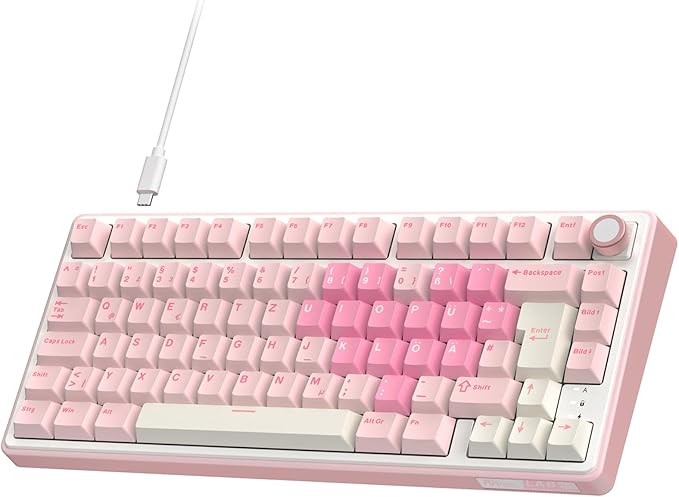 RK ROYAL KLUDGE R75 Kabellose Gasket Gaming Tastatur 75% QWERTZ TKL RGB PBT