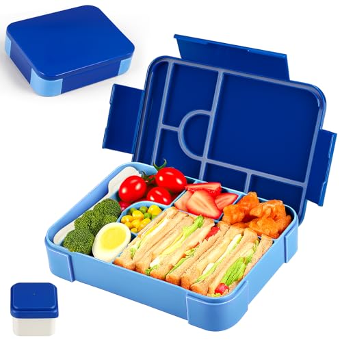 dntorx brotdose kinder 1330ml auslaufsicher lunchbox mit besteck blau für schule picknick