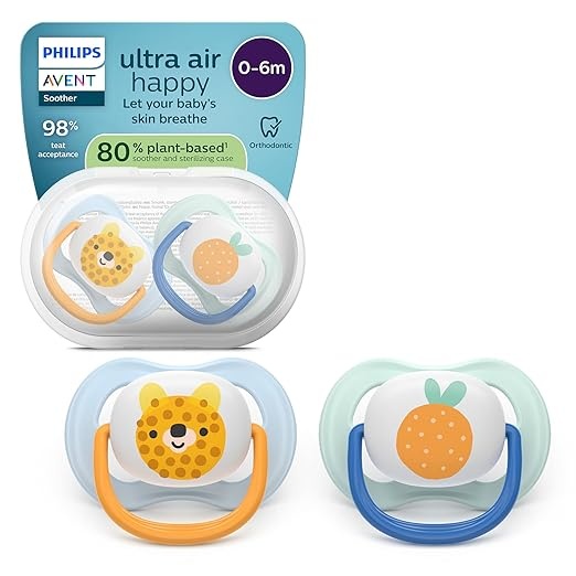 Produktbild: Philips Avent Ultra Air Schnuller 2er-Pack SCF080/23, kiefergerecht, BPA-frei