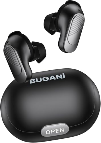 bugani Bluetooth In-Ear Kopfhörer mit Geräuschunterdrückung, 24 Stunden, IPX6, Schwarz