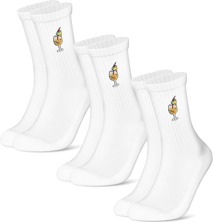 Niofind Tennissocken Damen Herren, lustige Baumwoll-Sportsocken mit Aperol Motiv, 3 Paar