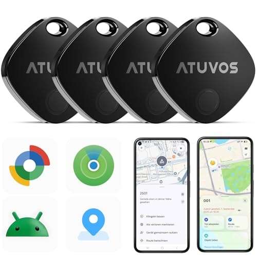 ATUVOS Air Tag Pro Tracker für Android & iOS, Dual-System Schlüsselfinder 4er Pack
