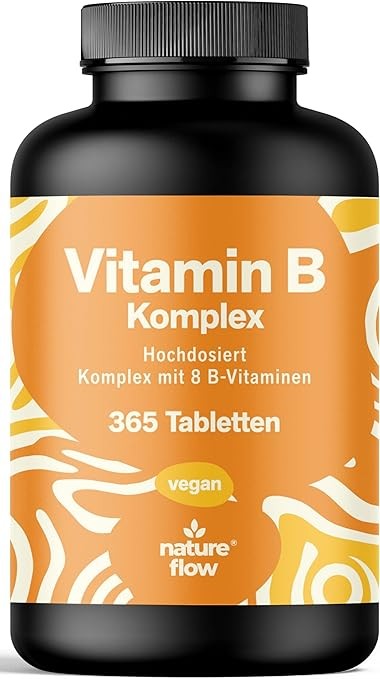 Vitamin B Komplex hochdosiert 365 Tabletten, 8 B-Vitamine, Cholin & Myo-Inositol vegan