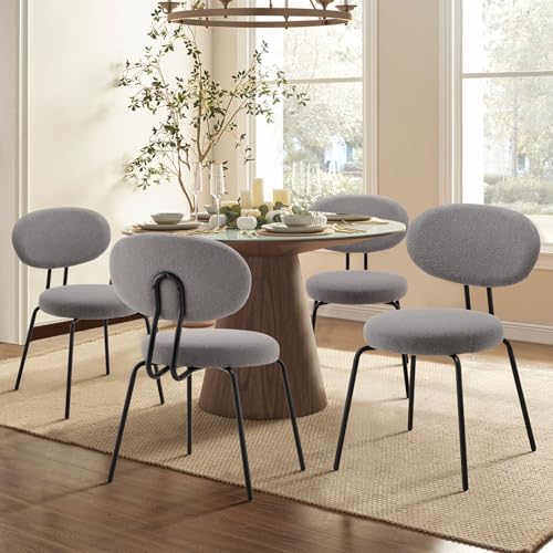 colamy esszimmerstühle 4er set grau, moderne ergonomische polsterstühle mit metallbeinen